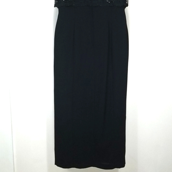 Cocktail dress short sleeve formal sequin circle maxi black lace stretch Small - Picture 9 of 12